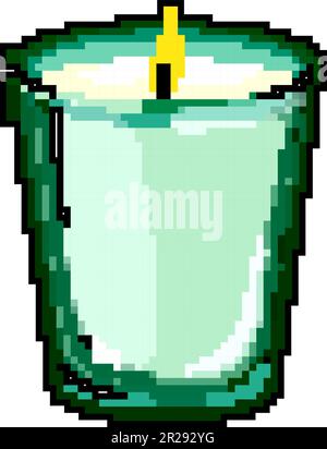 glass scented candle game pixel art vector illustration Stock Vector