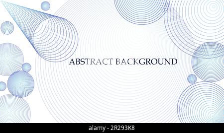 Modern Abstract background of geometric shapes, circle, circle in blue tones. Suitable as background wallpaper, cover, card, template, poster, banner. Stock Vector