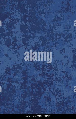 Grunge vector texture. Dark blue distressed brushed old wall vector background. Stock Vector