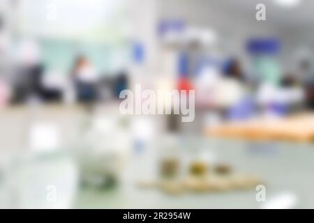 Abstract blurred and defocus. The bank office. Concept people working in the office.  Business background Stock Photo