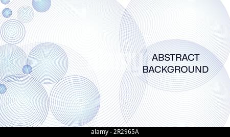 Modern Abstract background of geometric shapes, circle, circle in blue tones. Suitable as background wallpaper, cover, card, template, poster, banner. Stock Vector