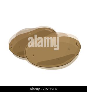 Two brown earthy potatoes in watercolor style. Isolated. Vector illustration. Stock Vector