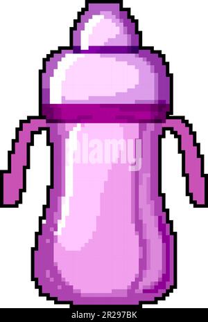 child sippy cup game pixel art vector illustration Stock Vector