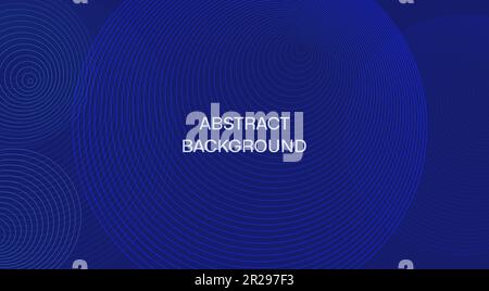 Modern Abstract background of geometric shapes, circle, circle in blue tones. Suitable as background wallpaper, cover, card, template, poster, banner. Stock Vector