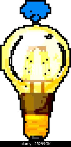 technology smart light bulb game pixel art vector illustration Stock Vector