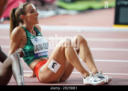 Ivet Lalova-Collio running the 200m at the 2019 World Athletics Championships in Doha. Stock Photo