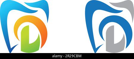 Dental care modern d logo design vector Stock Vector