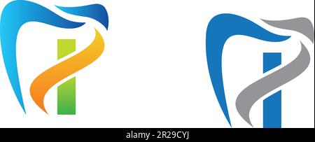 Dental and i letter combination logo vector Stock Vector