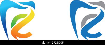 Creative dental logo design with c letter vector Stock Vector