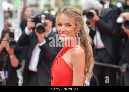 Cannes, France. 16th May, 2023. Elodie Fontan arrives for the opening film 'Jeanne du Barry' of the 76th Cannes Film Festival at the Palais des Festivals. Credit: Stefanie Rex/dpa/Alamy Live News Stock Photo