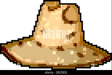 cap straw hat game pixel art vector illustration Stock Vector Image ...