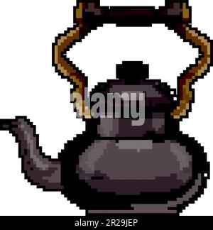 cute teapot tea kettle game pixel art vector illustration Stock Vector  Image & Art - Alamy