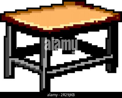 dining table dining game pixel art vector illustration Stock Vector