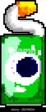 liquid toilet cleaner game pixel art vector illustration Stock Vector