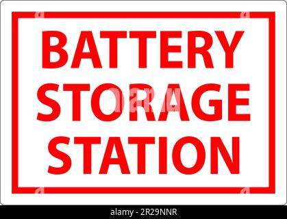 Battery Charging Area Sign Battery Storage Station Stock Vector