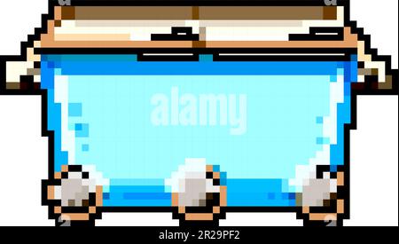 kid toy box game pixel art vector illustration Stock Vector