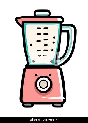 Minimalist tiny pink cute isometric blender appliance