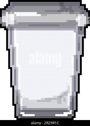 basket trash bin garbage game pixel art vector illustration Stock Vector