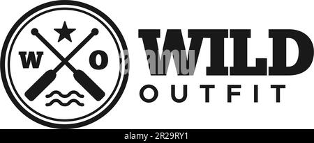 Minimalist Letter Mark WILD OUTFIT logo design Stock Vector