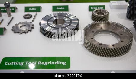 CNC cutting tool parts. Industrial manufacturing. Stock Photo