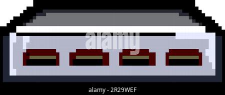 vector pixel art usb cargador de dibujos animados aislados Imagen Vector de  stock - Alamy