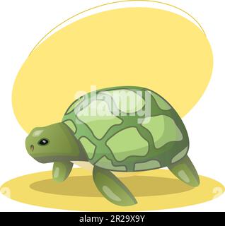 Turtle illustration. Animal, shell, paws, head. Editable vector graphic design. Stock Vector