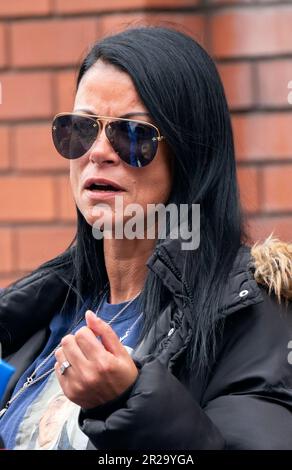 Charlie Mclean mother of Khayri Mclean outside Leeds Crown Court ahead of the sentencing of two teenagers for the murder of Khayri Mclean. Picture date: Thursday May 18, 2023. Stock Photo