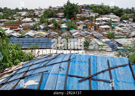 Cox's bazar, Bangladesh - May 14, 2023: The Rohingya refugee camp at Balukhali in Ukhiya of Cox's bazar in Bangladesh. Stock Photo