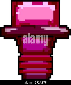 cap wine cork game pixel art vector illustration Stock Vector