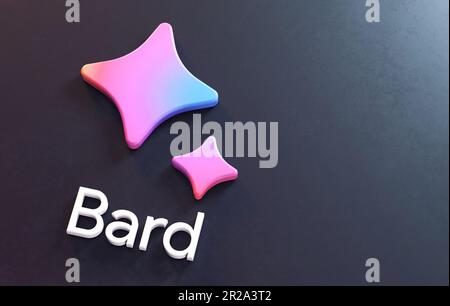 Valencia, Spain - May, 2023: Bard AI is a conversational generative artificial intelligence chatbot developed by Google as a response of ChatGPT. Isol Stock Photo