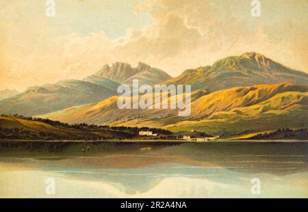 Tarbet and the Cobbler Mountain, Loch Lomond, Council Area Argyll, Scotland, Great Britain, Western Europe Stock Photo