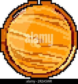 plank wooden pizza board game pixel art vector illustration Stock Vector