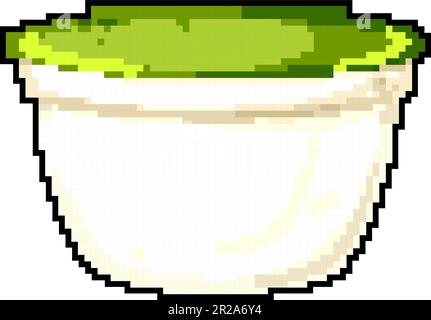 product yogurt package game pixel art vector illustration Stock Vector