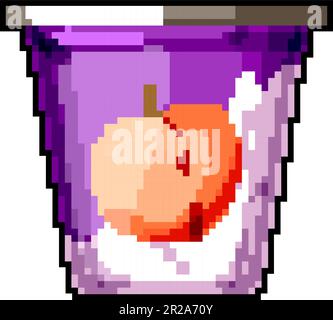 cream yogurt package game pixel art vector illustration Stock Vector