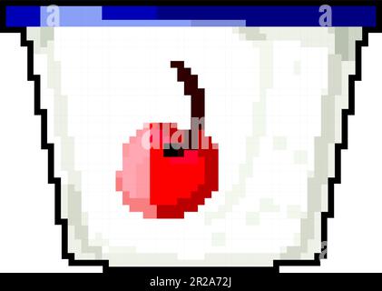 dessert yogurt package game pixel art vector illustration Stock Vector