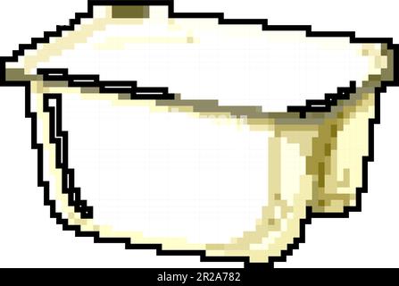 plastic yogurt package game pixel art vector illustration Stock Vector