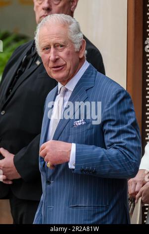 180 Studios, London, UK. 18th May 2023. King Charles attends a special industry showcase event hosted by the British Fashion Council (BFC) at 180 Studios, where His Majesty presented the Queen Elizabeth II Award for British Design. Photo by Amanda Rose/Alamy Live News Stock Photo