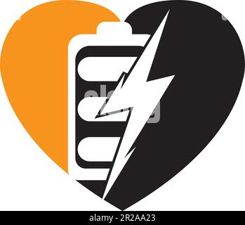 Power Battery Logo Design Template. Battery fast Charge logo design. Battery power and flash lightning bolt logo icon Stock Vector