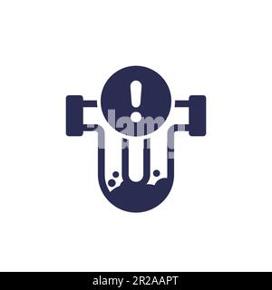 Clog in pipe warning icon Stock Vector