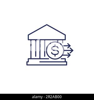 bank deposit drain line icon, vector Stock Vector