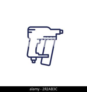 nailer, pneumatic nail gun line icon Stock Vector