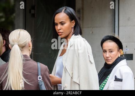 180 Studios, London, UK. 18th May 2023. Sabrina Elba arriving at a special industry showcase event hosted by the British Fashion Council (BFC) at 180 Studios, where His Majesty, King Charles presented the Queen Elizabeth II Award for British Design. Photo by Amanda Rose/Alamy Live News Stock Photo