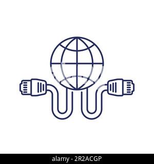 ethernet cable, network line icon Stock Vector