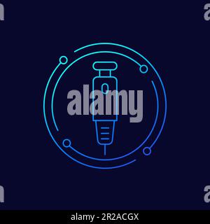 insulin pen icon, insulin injection linear design Stock Vector