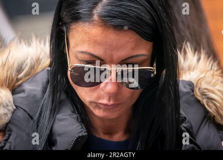 Charlie Mclean, the mother of Khayri Mclean outside Leeds Crown Court after Jakele Pusey, 15, who will serve a minimum term of 16 years and Jovani Harriott, 17, who will serve at least 18 years, were sentenced for the murder of Khayri Mclean. Picture date: Thursday May 18, 2023. Stock Photo