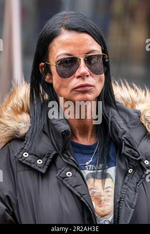 Charlie Mclean, the mother of Khayri Mclean outside Leeds Crown Court after Jakele Pusey, 15, who will serve a minimum term of 16 years and Jovani Harriott, 17, who will serve at least 18 years, were sentenced for the murder of Khayri Mclean. Picture date: Thursday May 18, 2023. Stock Photo