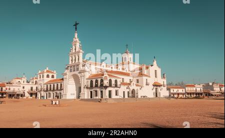 Sanctuary of the Ermita del Rocío one of the most important religious pilgrimage sites in Spain Stock Photo