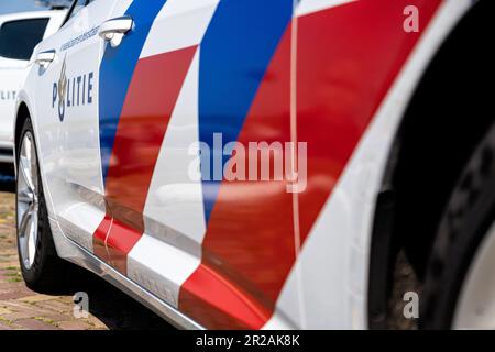 side of a Dutch Police car Stock Photo