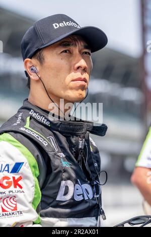 Indianapolis, IN, USA. 18th May, 2023. INDYCAR driver, Takuma Sato (11) of Tokyo, Japan, prepares to practice for the Indianapols 500 at the Indianapolis Motor Speedway in Indianapolis IN, USA. (Credit Image: © Walter G. Arce Sr./ZUMA Press Wire) EDITORIAL USAGE ONLY! Not for Commercial USAGE! Stock Photo