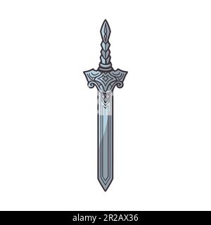 Sword in cartoon style isolated on white background. Vector illustration Stock Vector